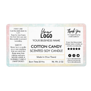 Pastel Coloured Cotton Candy Scented Soy Candle