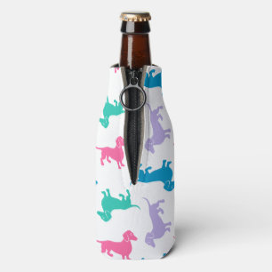 Pastel Coloured Dachshunds Bottle Cooler