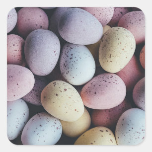 Pastel Coloured Easter Eggs Stickers