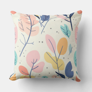 Pastel coloured floral cushion