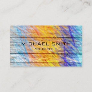 Pastel Coloured on Wood #6 Business Card