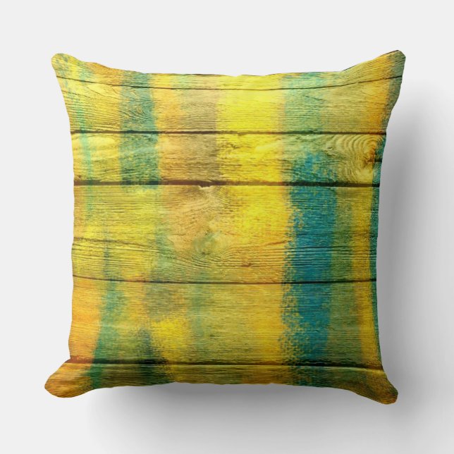 Pastel Coloured on Wood #7 Cushion (Front)