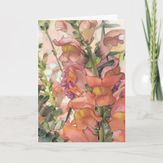 Pastel Coloured Pencil Flower Illustration Card