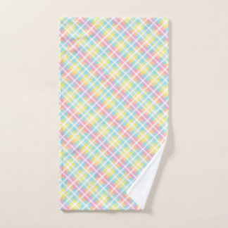 Pastel Coloured Plaid Hand Towel