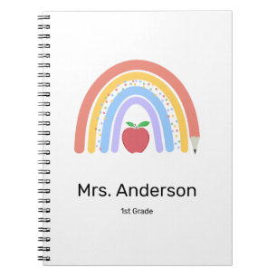 Pastel Coloured Rainbow Teacher Notebook