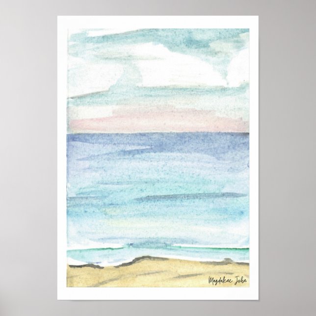 Pastel coloured Sea Poster (Front)