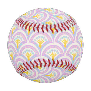 Pastel coloured shell pattern baseball