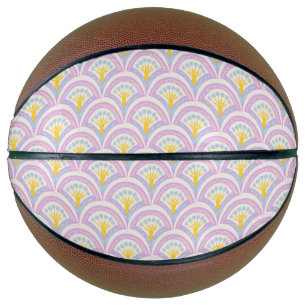 Pastel coloured shell pattern basketball