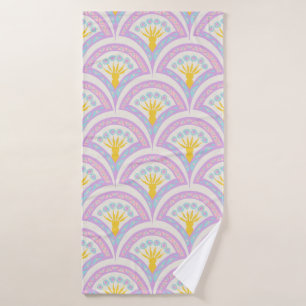 Pastel coloured shell pattern bath towel