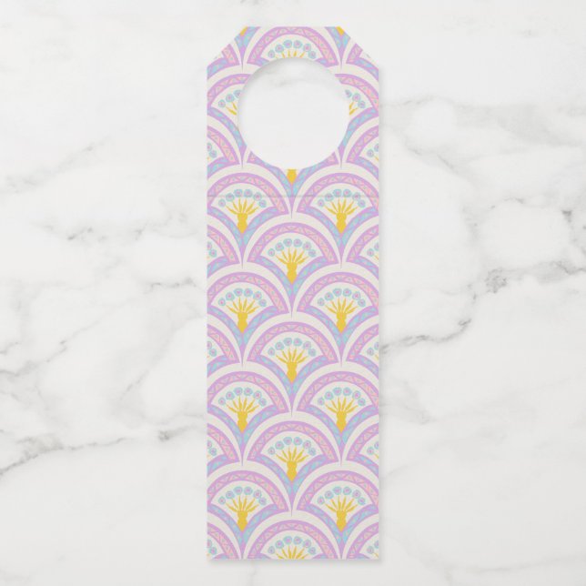 Pastel coloured shell pattern bottle tag (Front)