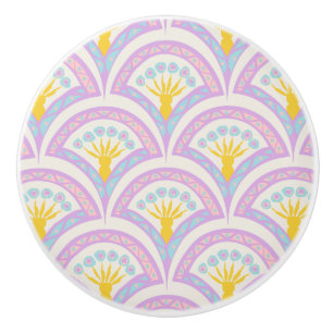 Pastel coloured shell pattern ceramic knob