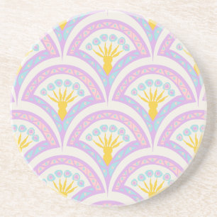 Pastel coloured shell pattern coaster