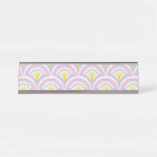 Pastel coloured shell pattern desk name plate