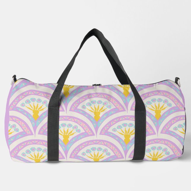 Pastel coloured shell pattern duffle bag (Front)