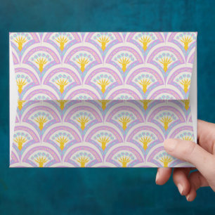 Pastel coloured shell pattern envelope