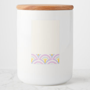 Pastel coloured shell pattern food label