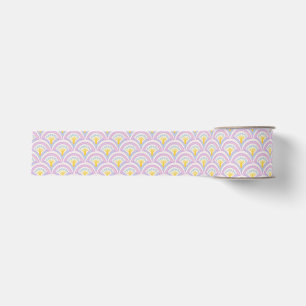 Pastel coloured shell pattern grosgrain ribbon