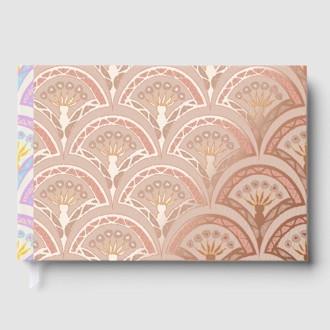 Pastel coloured shell pattern guest book (Front)