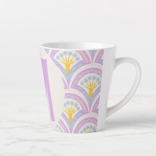 Pastel coloured shell pattern latte mug (Right)