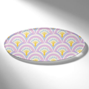 Pastel coloured shell pattern name tag