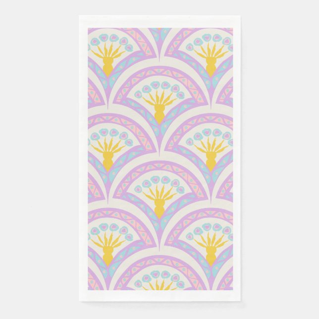 Pastel coloured shell pattern napkin (Front)