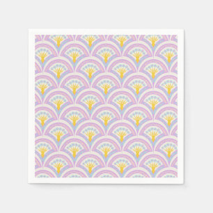 Pastel coloured shell pattern napkin