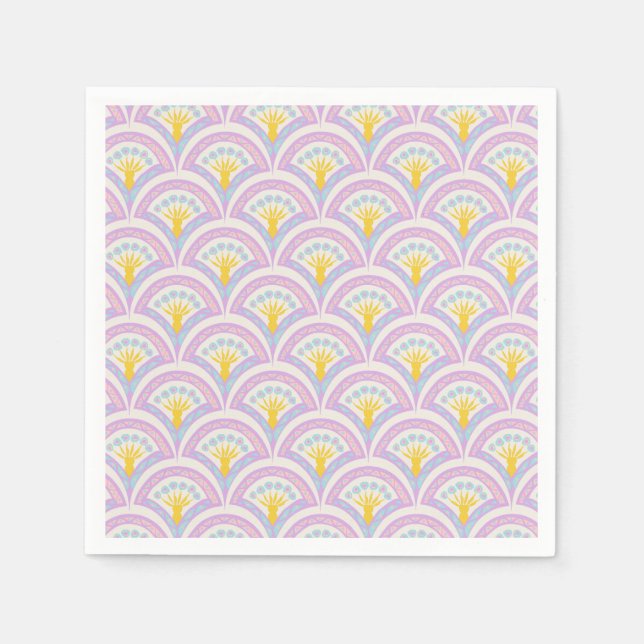 Pastel coloured shell pattern napkin (Front)