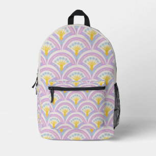 Pastel coloured shell pattern printed backpack
