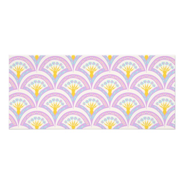 Pastel coloured shell pattern rack card (Front)
