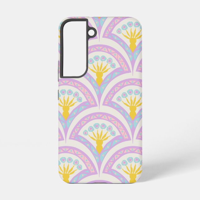 Pastel coloured shell pattern samsung galaxy s22 case (Back)