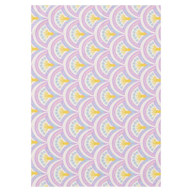 Pastel coloured shell pattern tablecloth (Front)