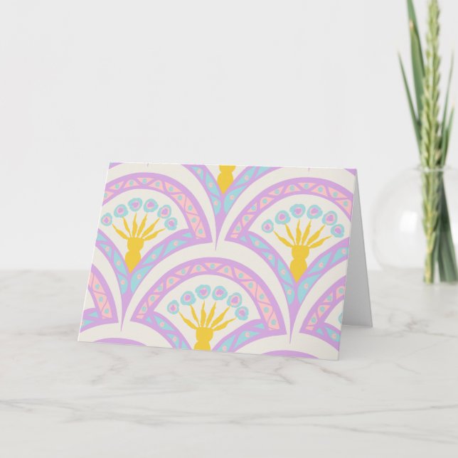 Pastel coloured shell pattern thank you card (Front)