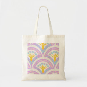 Pastel coloured shell pattern tote bag