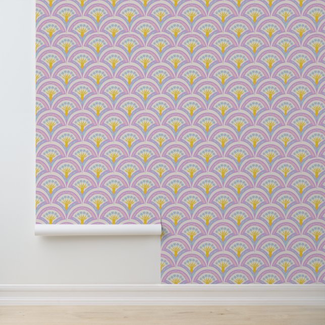 Pastel coloured shell pattern wallpaper (Application)