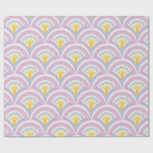 Pastel coloured shell pattern wrapping paper