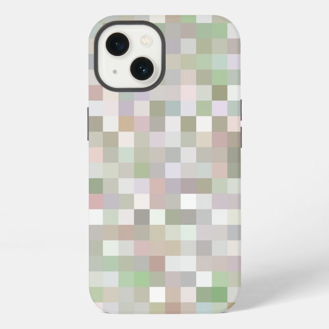 Pastel Coloured Square Pattern  iPhone Case (Back)