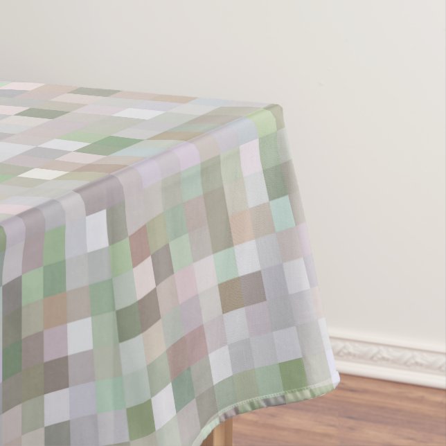 Pastel Coloured Squares Tablecloth (In Situ)