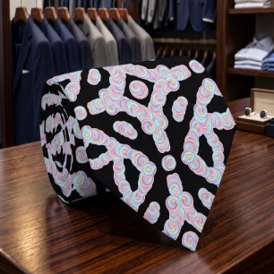 Pastel Coloured Squiggly Discs Symmetrical Pattern Tie