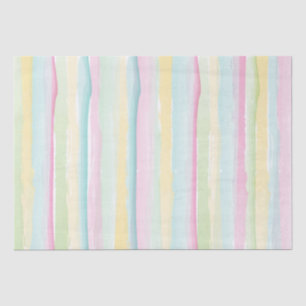 Pastel Coloured Watercolor Stripes Tissue Paper