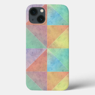 Pastel Coloured Watercolor Triangles Geometric Art iPhone 13 Case