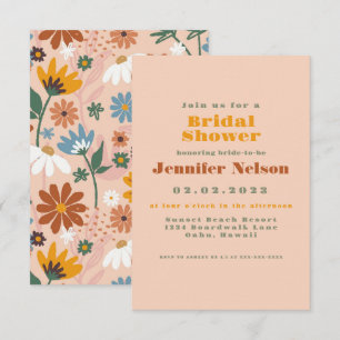 Pastel Colourful 70s Bridal Shower Invitation