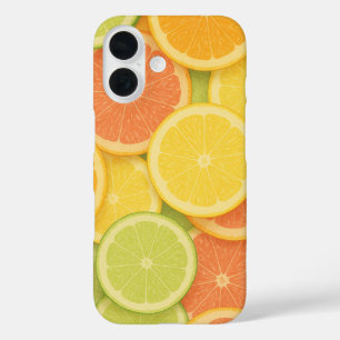 Pastel Colourful Citrus Slice Pattern iPhone 16 Case