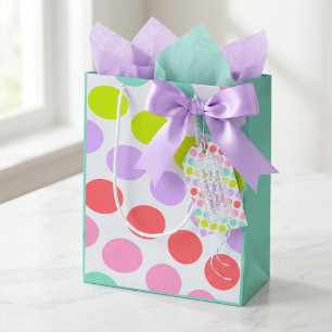 Pastel Colourful, Elegant Birthday, All Occasion Medium Gift Bag