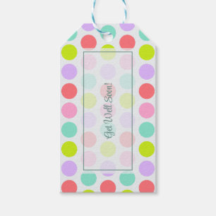 Pastel Colourful, Elegant Personalised Get Well Gift Tags