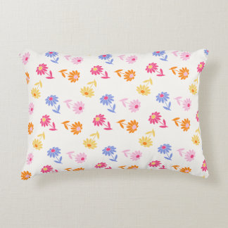 Pastel Colourful Flowers Seamless Pattern Decorative Cushion