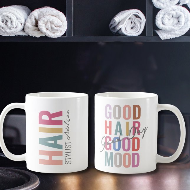 Pastel Colourful Hair Stylist Name Motivation Quot Coffee Mug (Creator Uploaded)