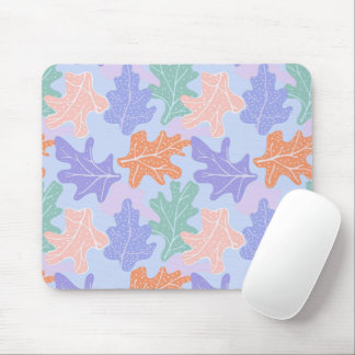 Pastel colourful maple leaf pattern mouse pad