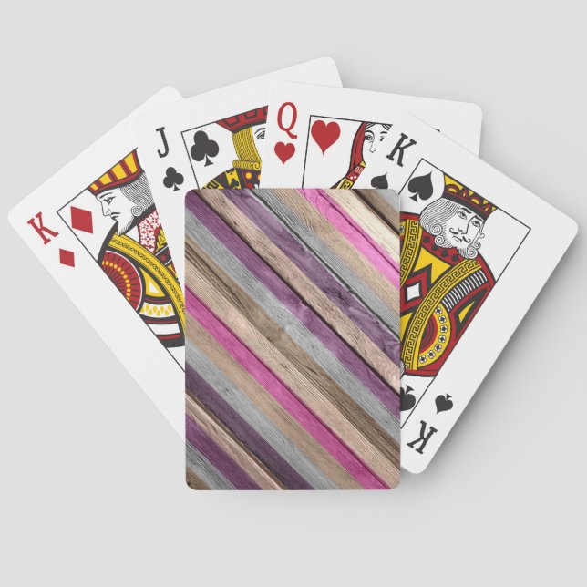 Pastel Colourful on Wood #3 Playing Cards (Back)