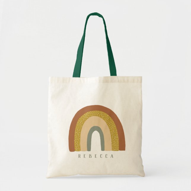 Pastel Colourful Rainbow Customised  Tote Bag (Front)
