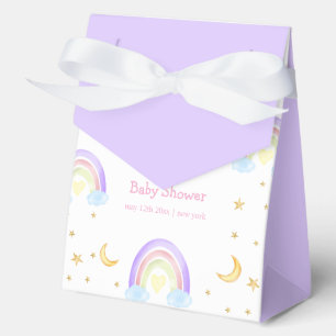 Pastel Colourful Rainbow Moon Star Baby Shower  Favour Box